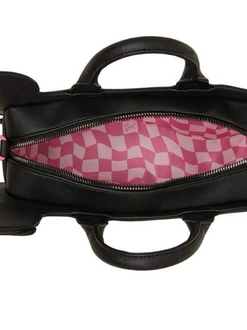 Betsey Johnson Black Dachshund Skeleton Satchel with Purple Accent - Picture 4 of 5